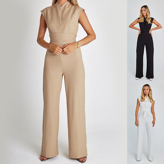 women’s jumpsuit, elegant jumpsuit, V-neck jumpsuit, sleeveless jumpsuit, wide leg jumpsuit, summer jumpsuit, fashionable women’s jumpsuit, stylish jumpsuit, comfortable women’s jumpsuit, women’s fashion, women’s clothing, trendy jumpsuit, high-quality jumpsuit, best women’s jumpsuit, casual women’s jumpsuit