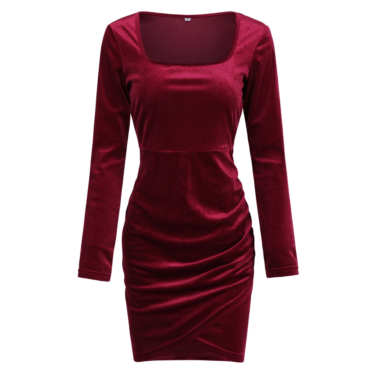 elegant women’s dress, waist-tight dress, square collar dress, long sleeve dress, autumn dress, winter dress, fashionable women’s dress, stylish women’s dress, comfortable women’s dress, women’s fashion, women’s clothing, trendy women’s dress, high-quality women’s dress, best women’s dress, seasonal women’s dress