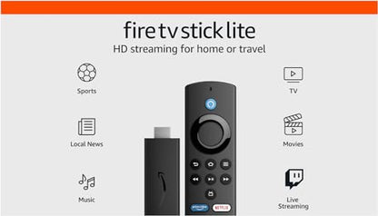 Amazon Fire TV Stick Lite, HD streaming device, Alexa Voice Remote, smart home controls, free and live TV streaming, affordable streaming stick, Fire TV Stick Lite features, best streaming device 2024, easy setup streaming stick, streaming device for smart home