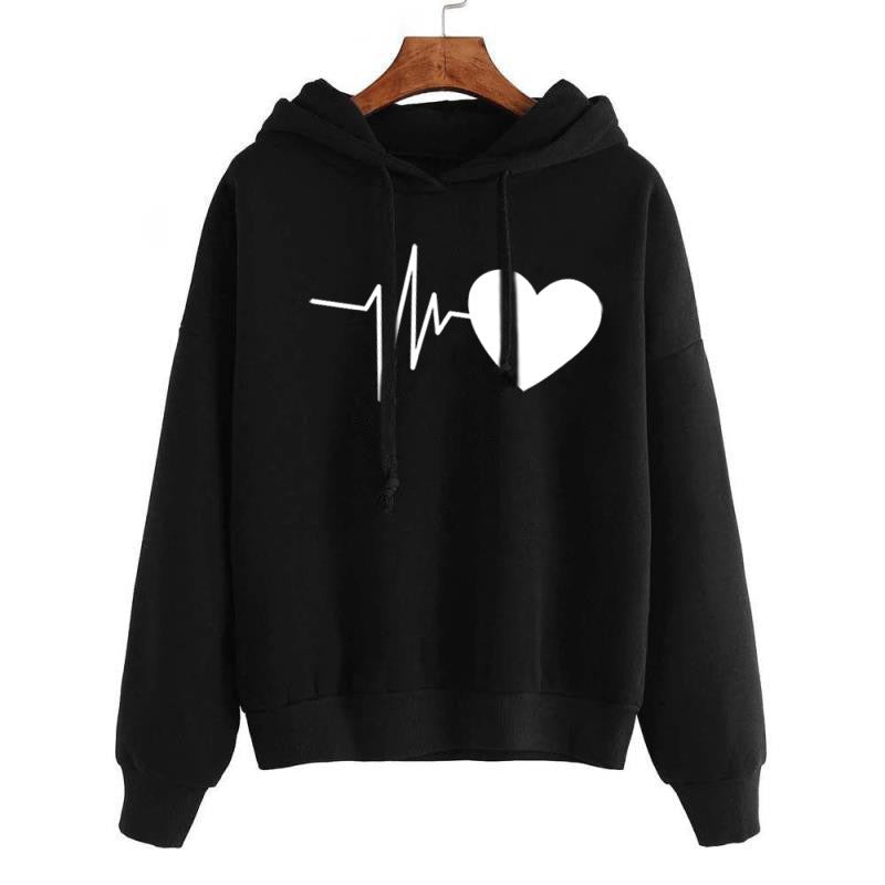 Heart print, Women’s hoodie, Streetwear, Long sleeve, Sweatshirt, Spring fashion, Autumn style, Cozy, Trendy, Casual wear, Fashionable, Comfortable, Stylish, Women’s clothing, Hoodie for women, Seasonal wear, Fashion-forward, Urban style, Graphic hoodie, Everyday wear, women's clothes